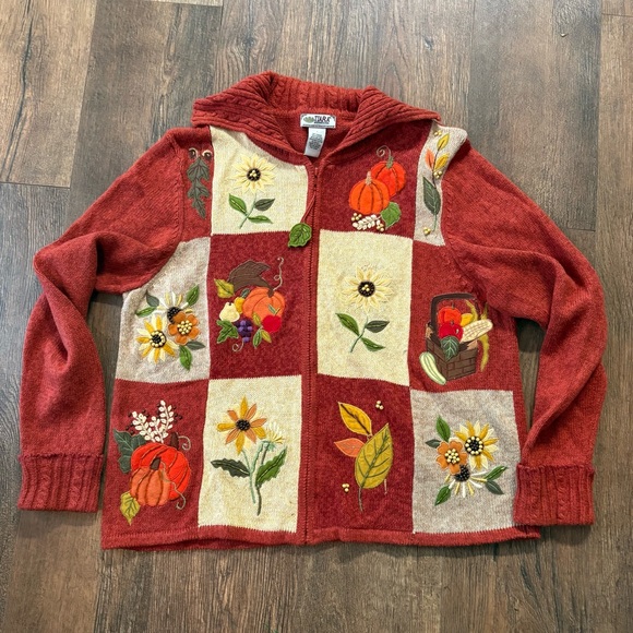 VTG Tiara International fall cardigan embroidered - Picture 1 of 3